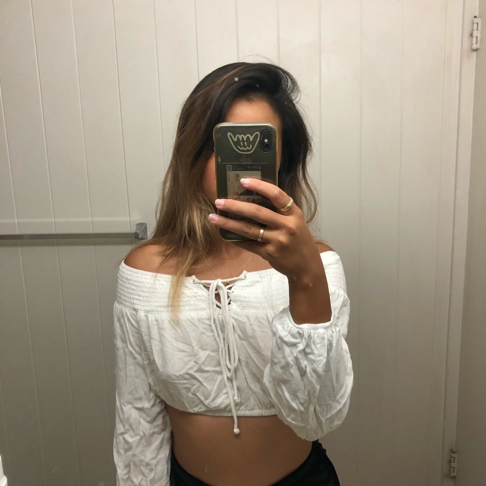 White off shoulder top